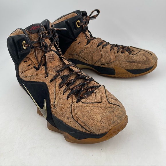 Nike LeBron 12 EXT Cork 2015 Gold Swoosh “King’s Court” Basketball Shoes-Size 10 - Picture 2 of 13